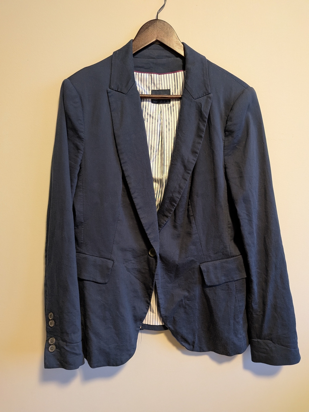 Zara Lined Navy Blazer
